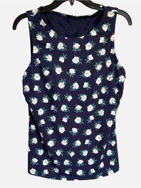 Draper James Lands End Tankini Top 12 DD Supportive Bra Floral Navy Swim